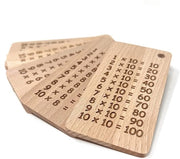 Carte di studio in legno - strumento di apprendimento per studenti realizzato in quercia non trattata