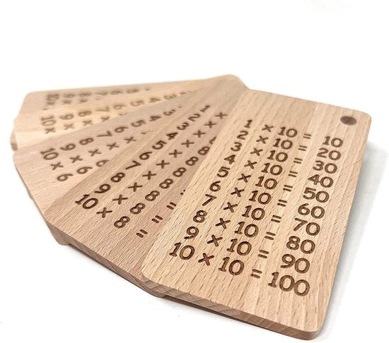 Carte di studio in legno - strumento di apprendimento per studenti realizzato in quercia non trattata