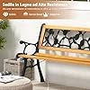 Panchina da Giardino in Metallo e Legno, Panca da Esterno con Braccioli Curvi e Schienale Attraente, Panca Ergonomica per 3 Persone da Balcone, Cortile e Patio, Portata 213 kg (Rosa piccola)