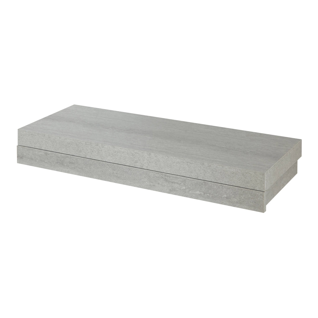 Mensola Karkkila con Cassetto Integrato Comodino Sospeso 60 x 23,5 x 8 cm Effetto Cemento [en.casa]