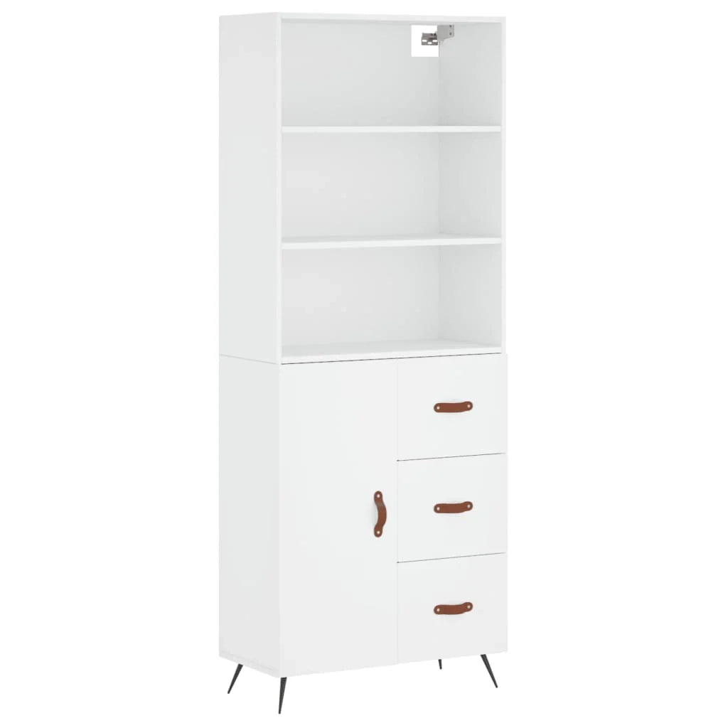 Buffet credenza cassettiera armadio mobile contenitore organizer cucina soggiorno salotto alto 69,5 x 34 x 180 cm legno ingegnerizzato bianco 02_0032540