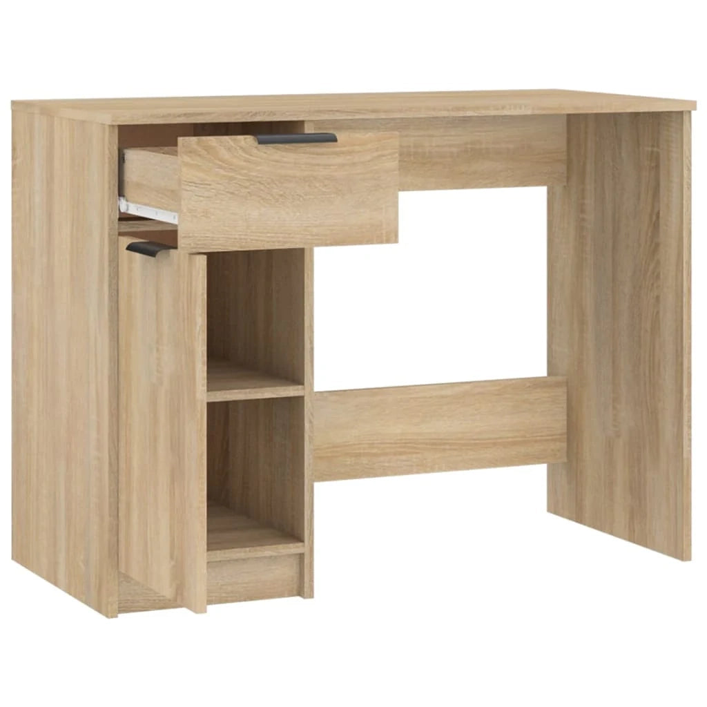 Scrivania tavolo postazione di lavoro mobile per computer studio rovere Sonoma 100 x 50 x 75 cm legno ingegnerizzato marrone 02_0023631