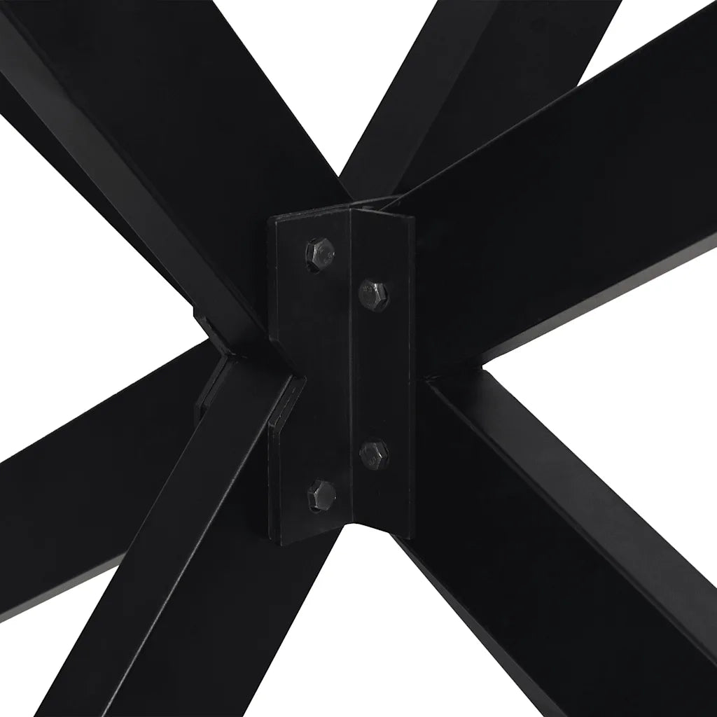 vidaXL Gamba per tavolino da caffè a forma di ragno nera 98x58x(42-43) cm in acciaio