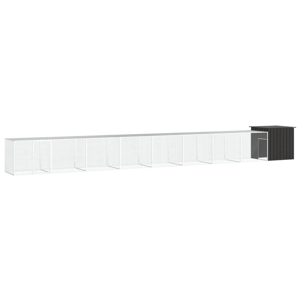 Recinto per pollaio in acciaio zincato antracite 900 x 91 x 100 cm 02_0043935