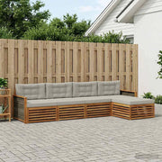 Set di divani da esterno 5 pz Naturale e Grigio Chiaro 3383229
