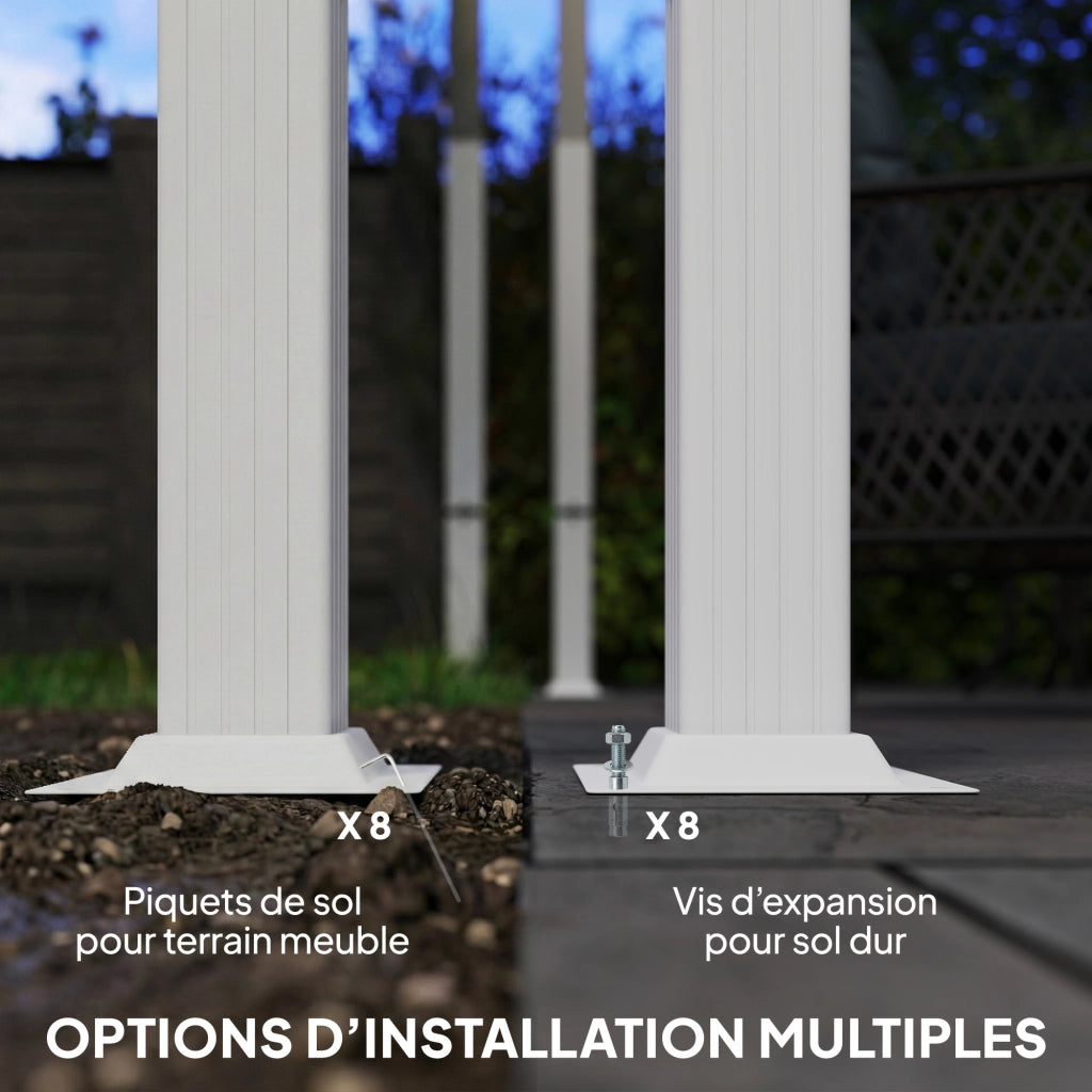 Pergola da Giardino con Tetto Rettrattile ¨C Zephmum ¨C Beige 390x297x227cm