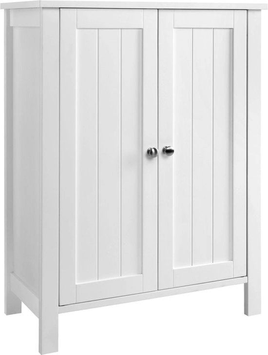 Cassa di Stoccaggio Bianca con Porte - Adatta per Salotto, Garage o Bagno - 60x80x30 cm