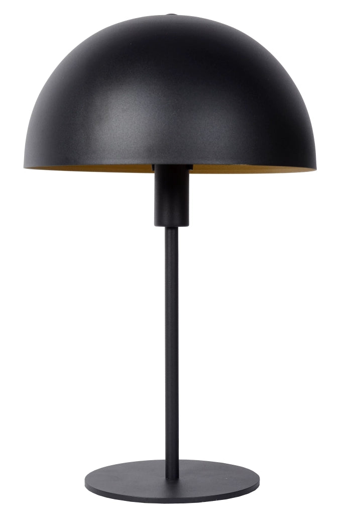 Lampada da tavolo Siemon nera Lucide E14 40 cm acciaio