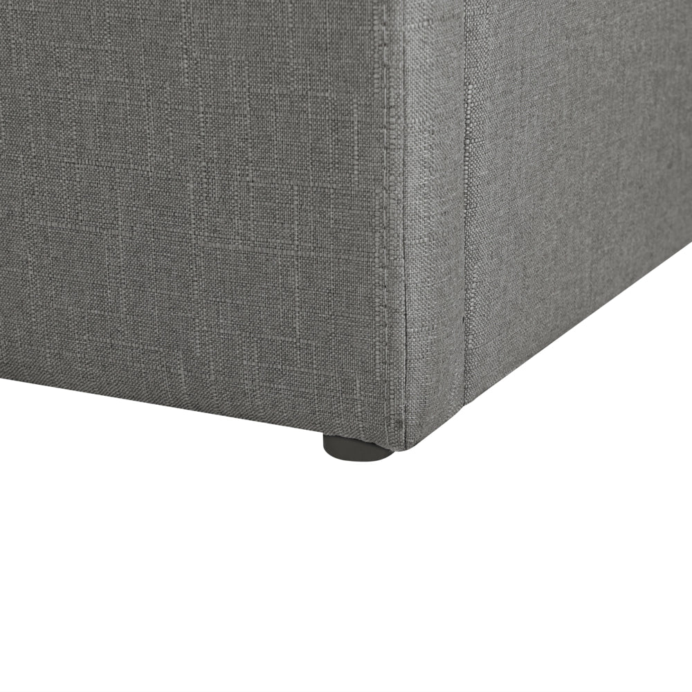 Letto a doghe ottomana imbottita in tessuto di poliestere grigio contenitore 140 cm 6 doppia dimensione design moderno