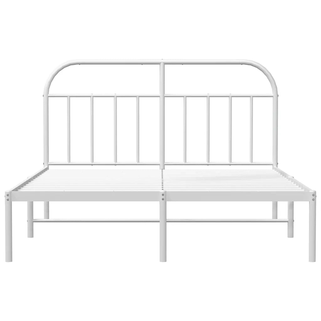 Giroletto con Testiera-Struttura Letto con testiera Metallo Bianco 183x213 cm 283444