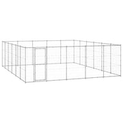 Cuccia da esterno gabbia recinto per animali box per cani da esterno in acciaio zincato 36,3 m² 02_0000421