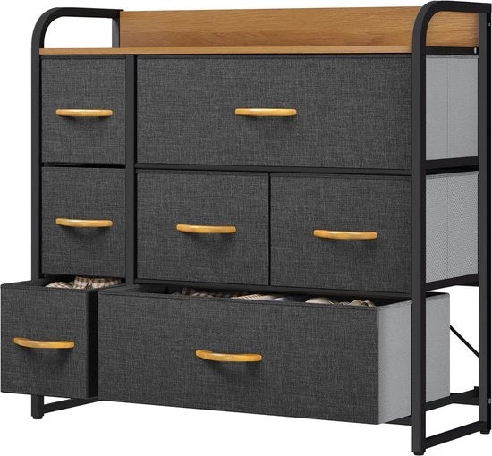 Cassetto di caricamento cationico - 7 vani contenitore di archiviazione per camera da letto e soggiorno con telaio in acciaio