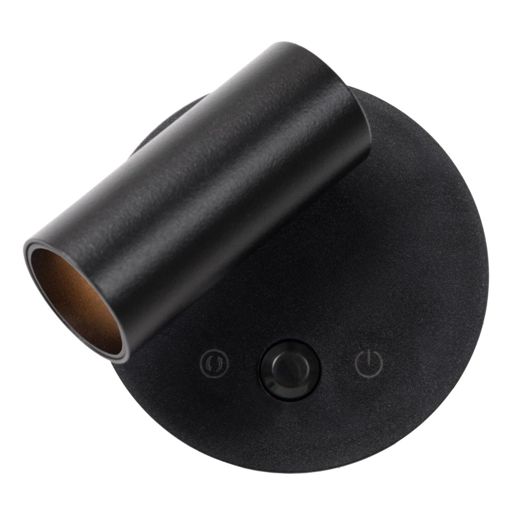 Faretto da parete LED wireless nero PIR Lucide TONI
