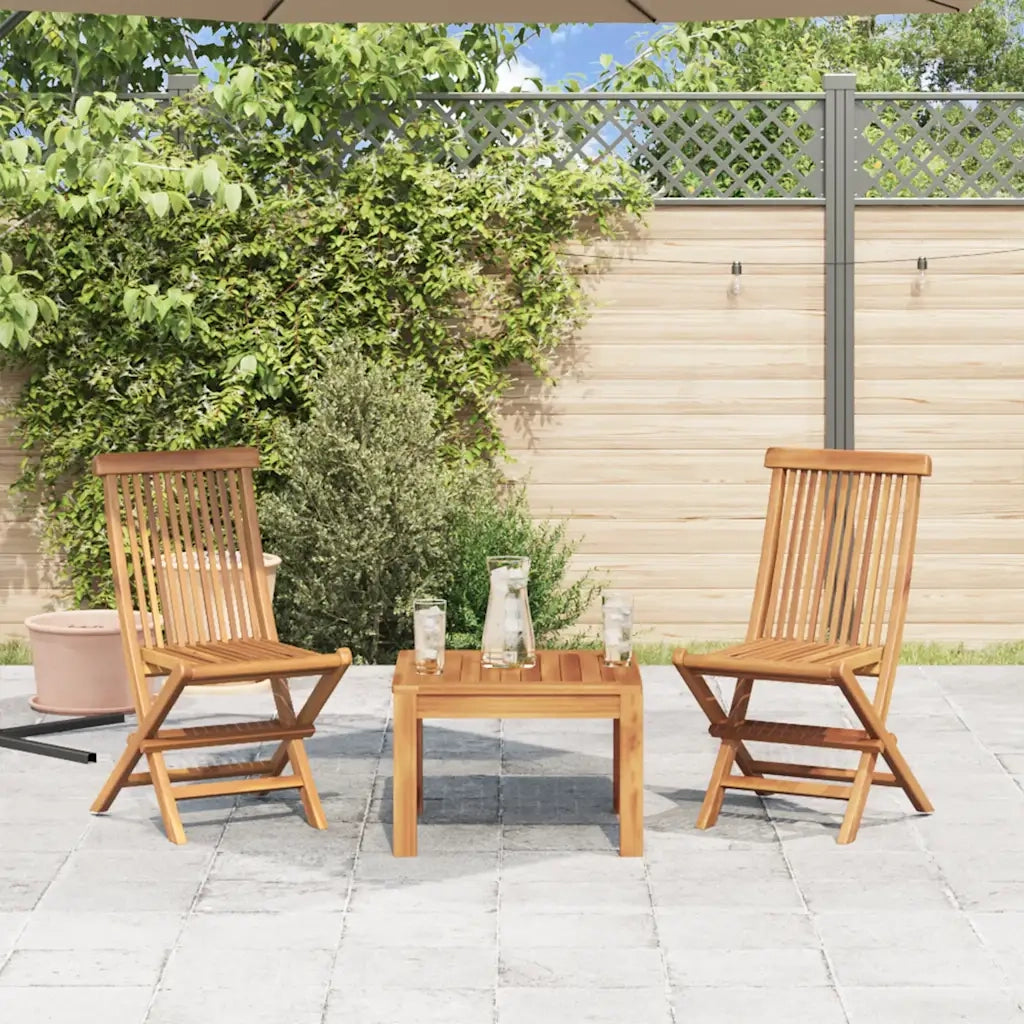 Sedie da Giardino Pieghevoli 2 pz | Sedie da Esterno in Legno Massello di Teak
