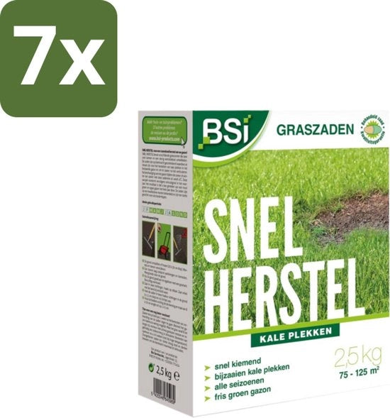 Ricrescita Rapida del Prato - Drenante e Resistente - 2,5 kg - Confezione in Bulk - 7 pezzi