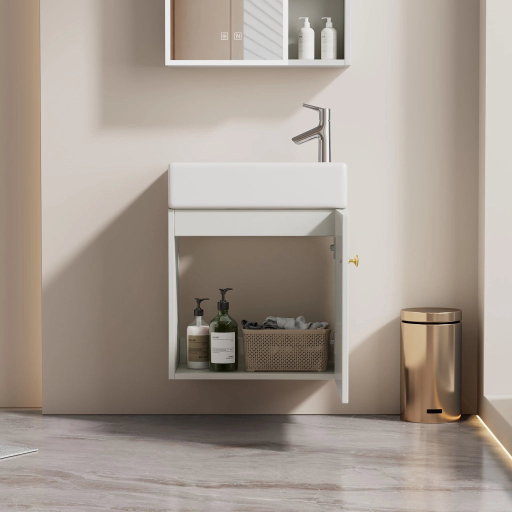 Mobile sottolavabo con 1 anta; ampio spazio contenitivo e chiusura ammortizzata; per bagno; 62 × 54 × 26 cm