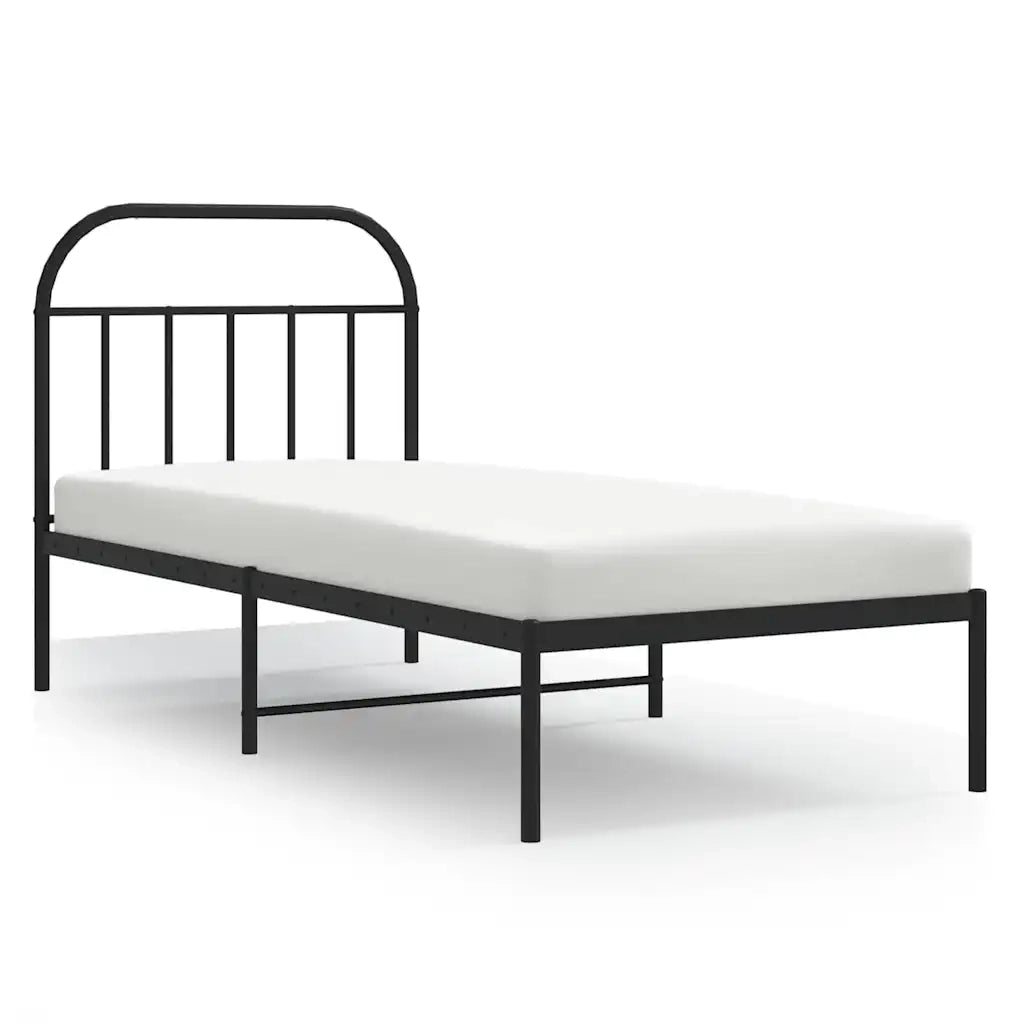 Giroletto con Testiera-Struttura Letto con testiera in Metallo Nero 90x200 cm 766767