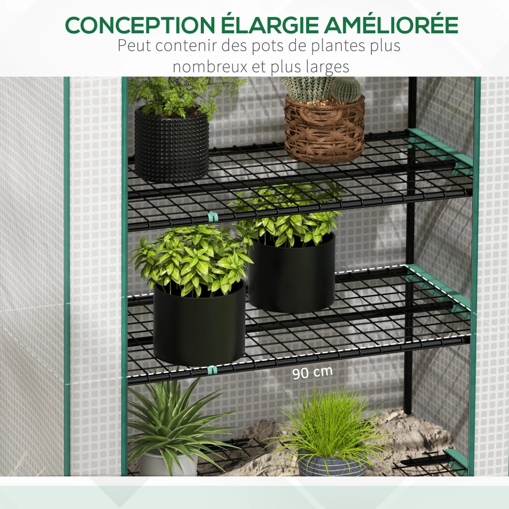 Serra da giardino 5 livelli con porta avvolgibile ¨C zephmum ¨C 90x49x193 cm