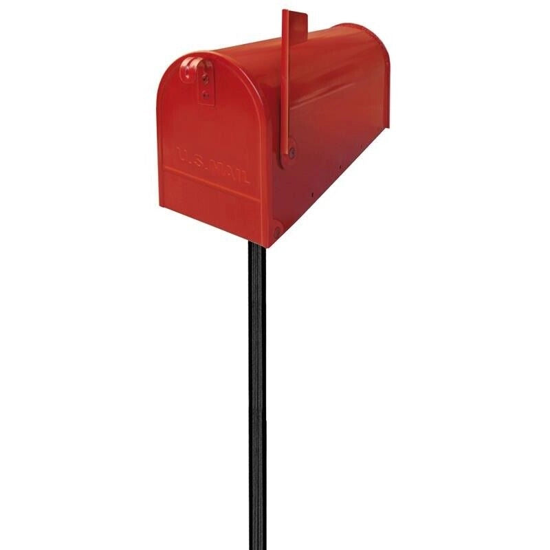 CASSETTA POSTALE SERIE AMERICA ROSSA 17 X 48 X H22  CON PALO DI SUPPORTO ALUBOX