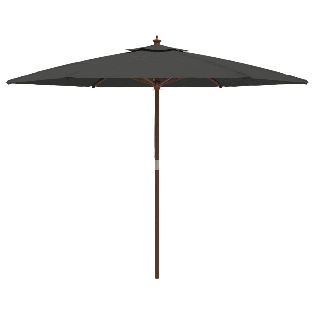 Ombrellone da Giardino con Palo in Legno Antracite 299x240 cm