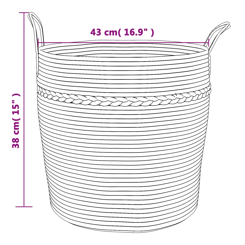 Cestino Portaoggetti Marrone e Bianco ?43x38 cm in Cotone CFW5648142