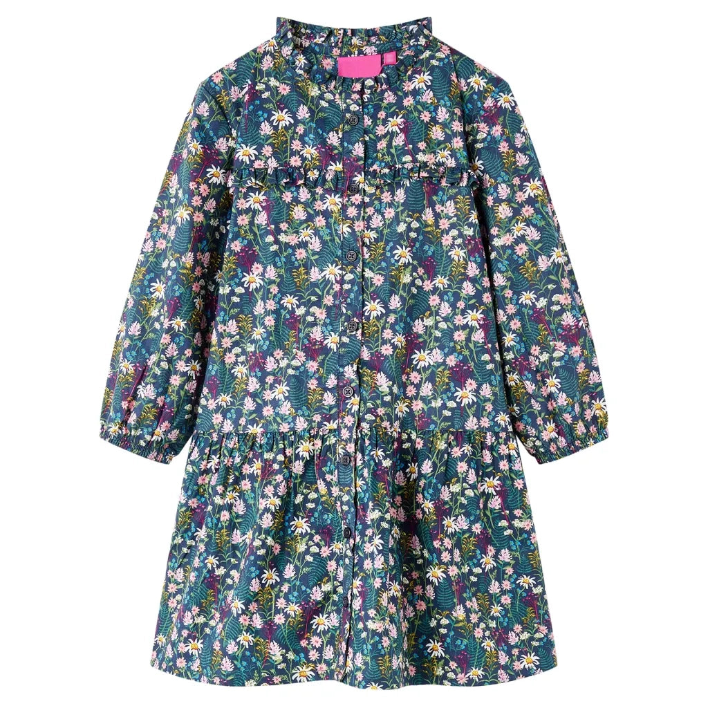 Abito da Bambina a Maniche Lunghe Blu Scuro 92cod mxl 108359