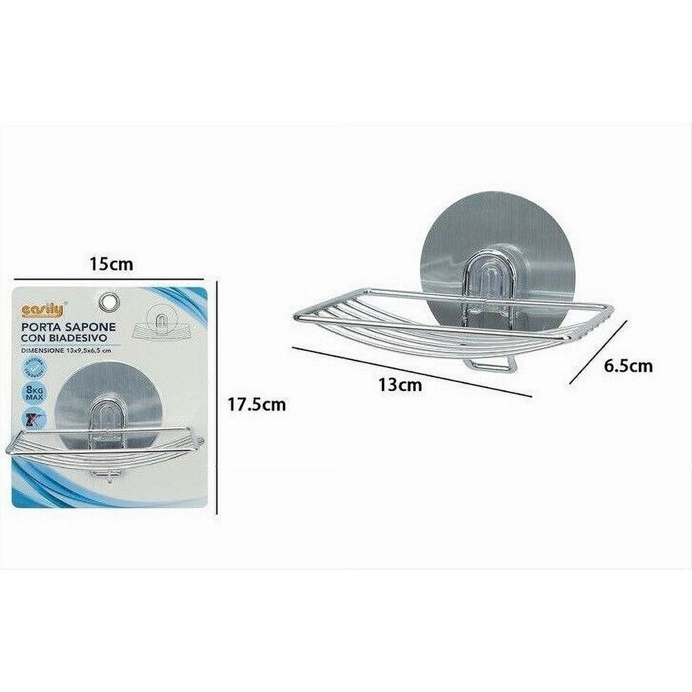 Trade Shop - Porta Sapone Saponetta Montaggio A Parete Con Biadesivo Accessorio Bagno 79838 -