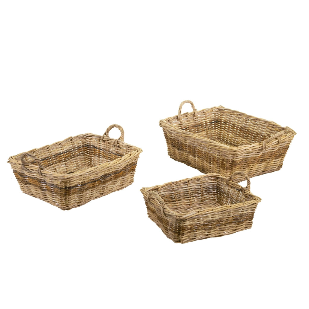 Set 3 Ceste kubu giunco 2m bassa