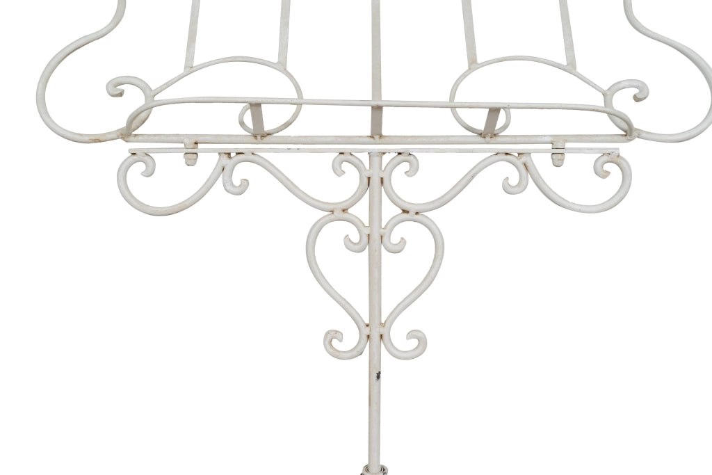 Biscottini Leggio da terra in ferro battuto pieno finitura bianca anticata L85xPR46xH140 cm