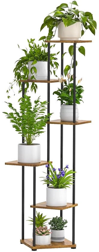 Sostegno per piante 6 strati - Alta qualità supporto per vaso fiorale - Display metallico a angolo