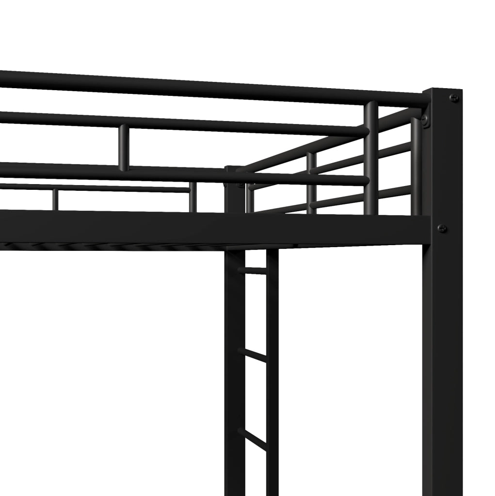 Letto a castello 140x200 cm con letto estraibile in metallo nero
