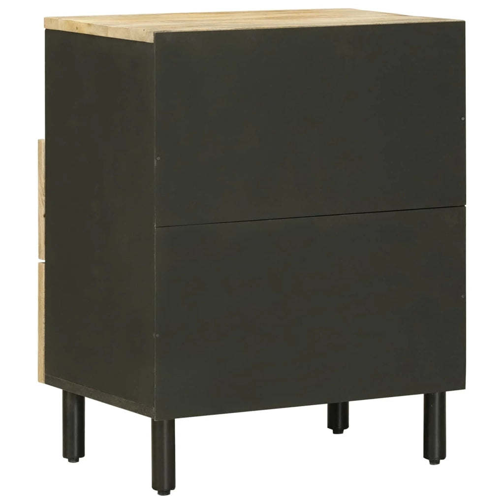 Comodino Marrone e Nero 50 x 33 x 60 cm Legno di mango massello 4018854