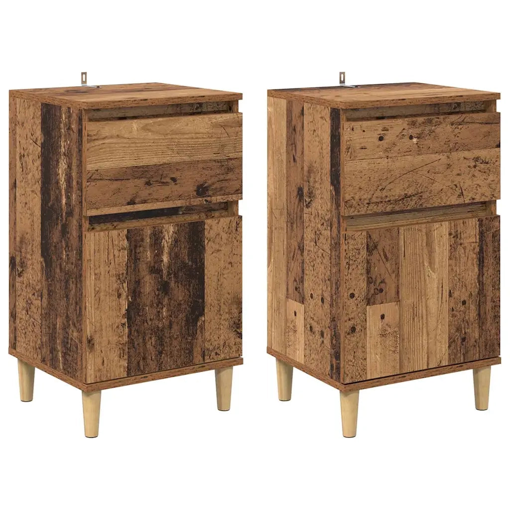 Armadio da Notte 2 pcs Legno vecchio 40 x 35 x 70 cm