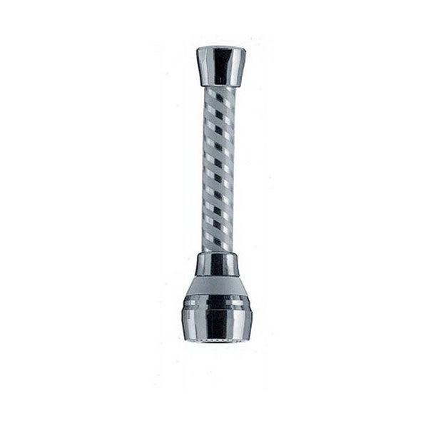cannuccia rompigetto tubo biflex cm.15 22x1f, con doccetta ed aeratore per rubinetti  cromati.