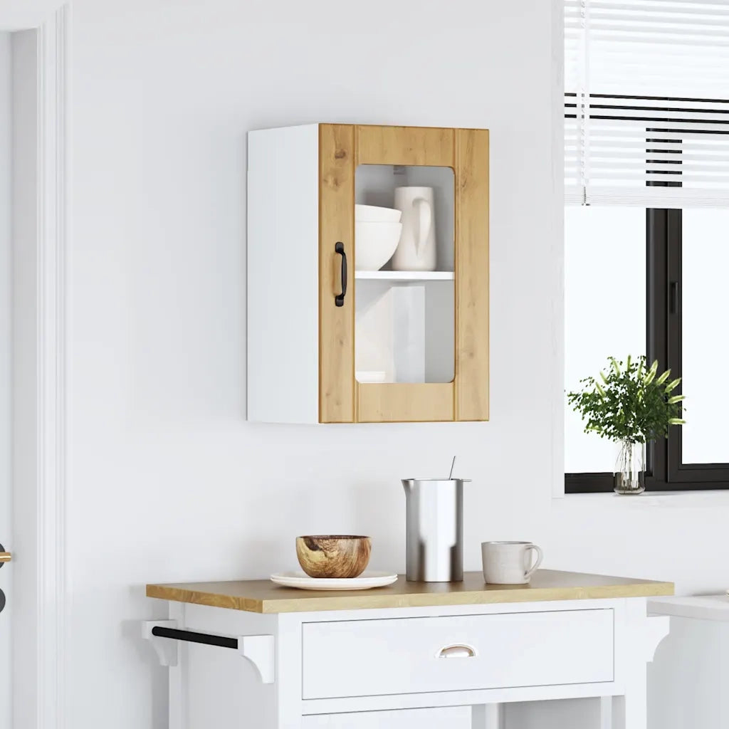Pensile da Cucina con Porta in Vetro Lucca Rovere Artigianale