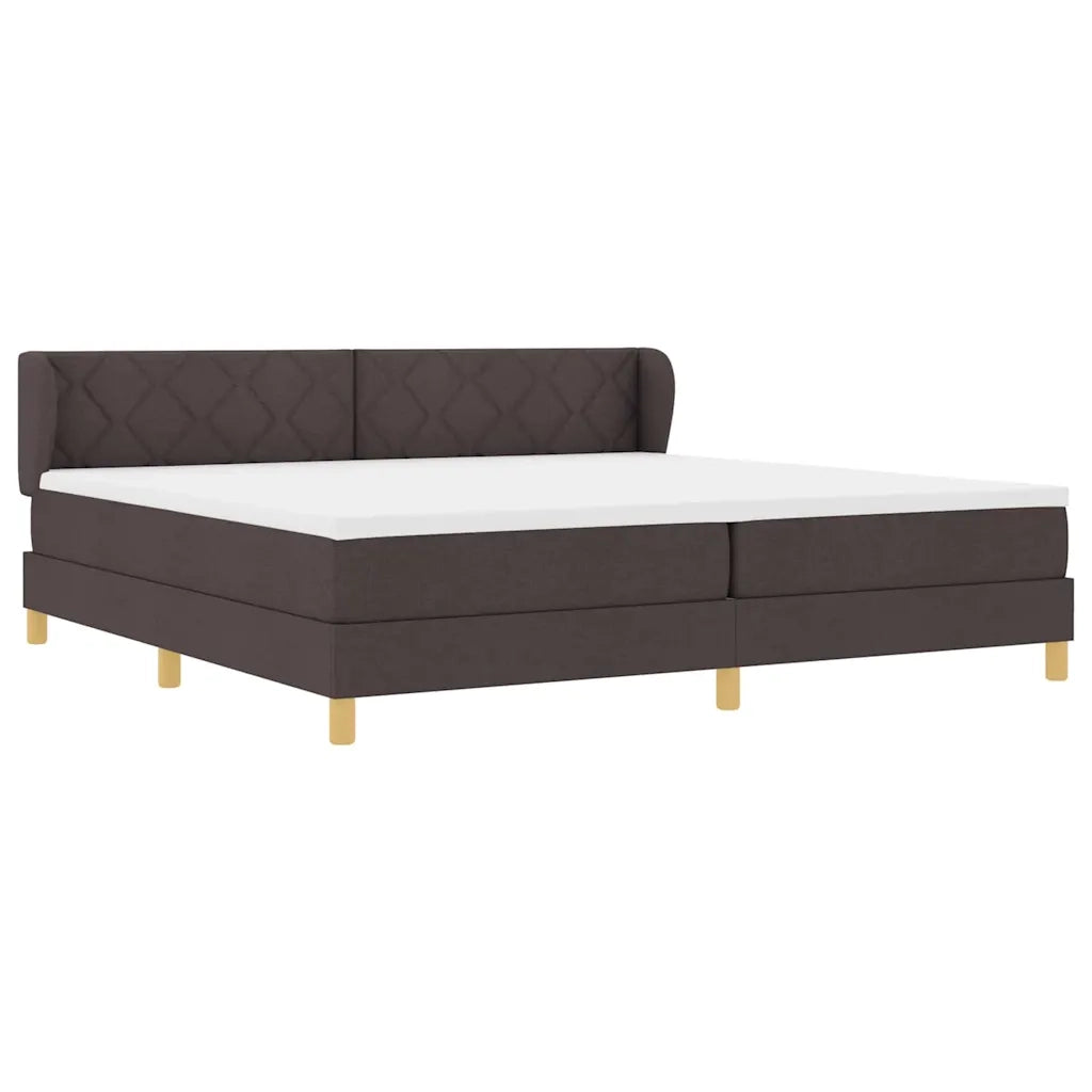 Letto a molle con materasso Marrone Scuro 200 x 200 cm Tessuto 3340300