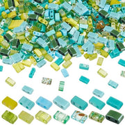 Tila-kralen 420 pezzi - 14 colori verde - 2-gaia Rocailles - glas Afstandskralen - placche rettangolari - perfetti per la creazione di gioielli - glas kralen
