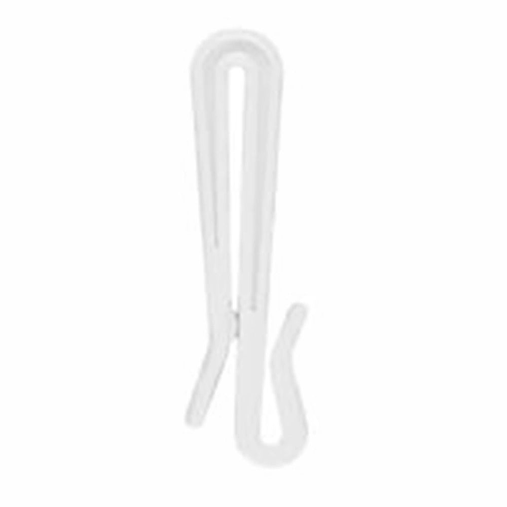 Trade Shop - Set Ganci Per Tende A Pieghe Regolabile In Plastica Bianche Lungo 75 Mm Casa Bagno 87354 -