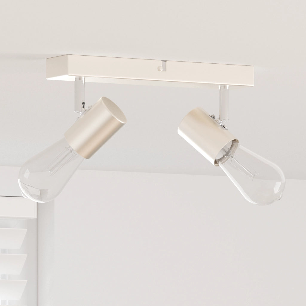 Faretti da soffitto 2 vie regolabili in nichel spazzolato E27