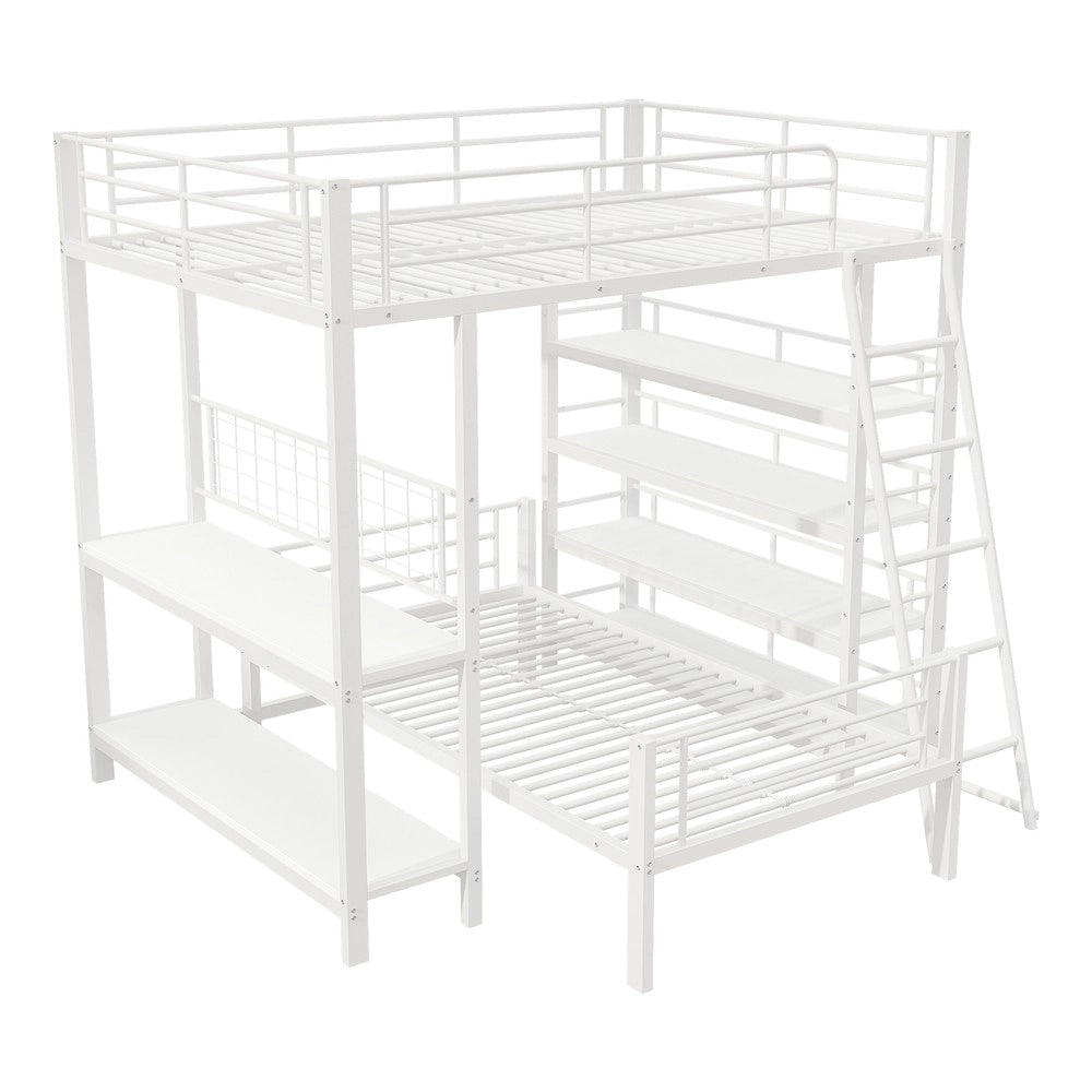 Letto a Castello in Metallo con Contenitore ¨C MINIMAL ¨C Bianco 140x200