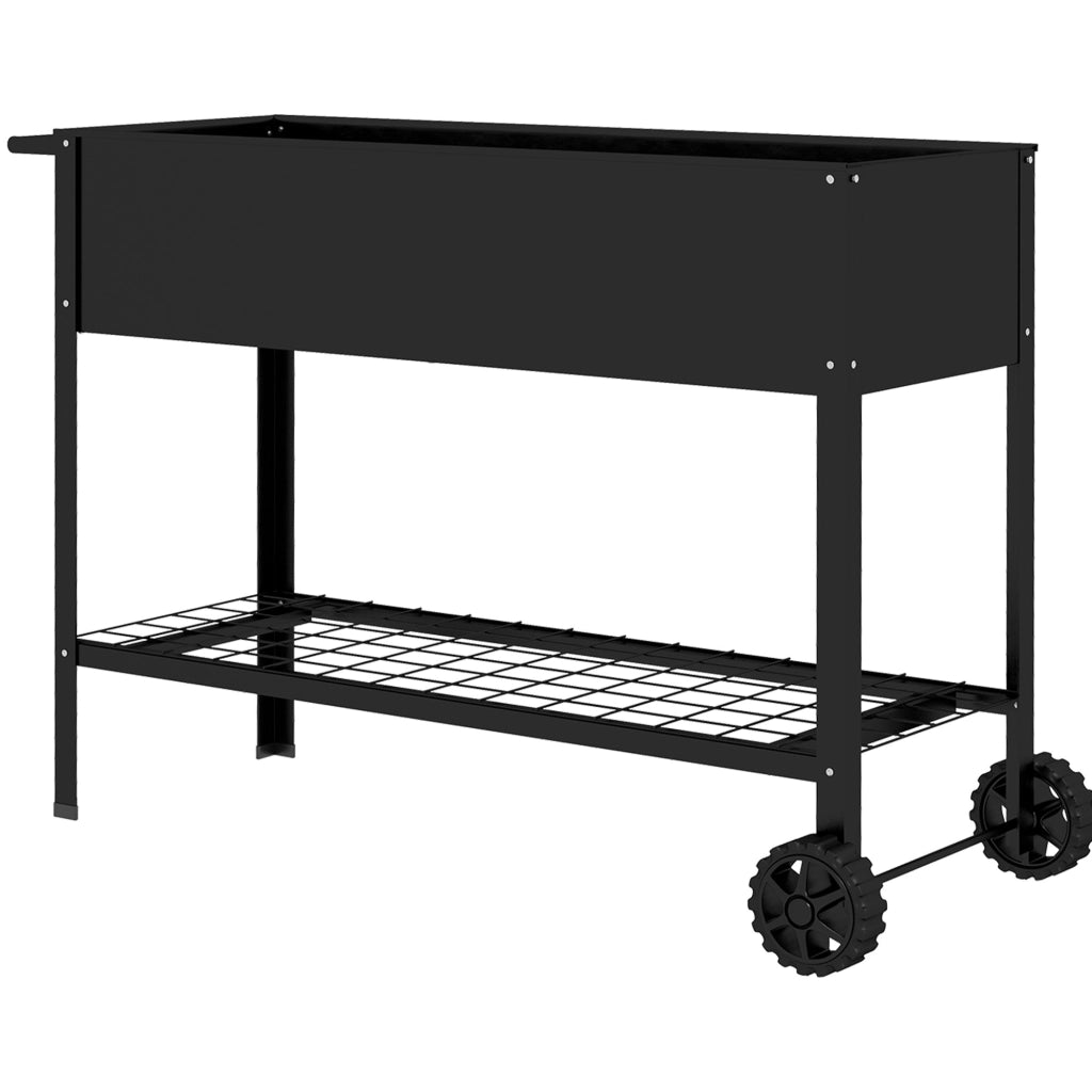 Fioriera con Ruote e Vassoio ¨C zephmum ¨C 109x39x80 cm Nero