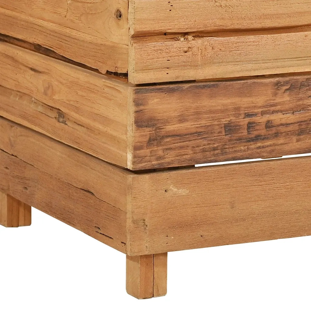 Fioriere | Cassetta per fiori | Letto Rialzato 150x40x38 cm Legno di Teak di Recupero e Acciaio