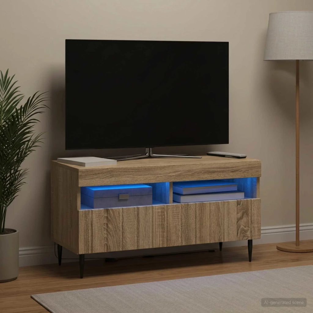 Mobile TV LED ZWOLLE Rovere Sonoma Legno ingegnerizzato 896557