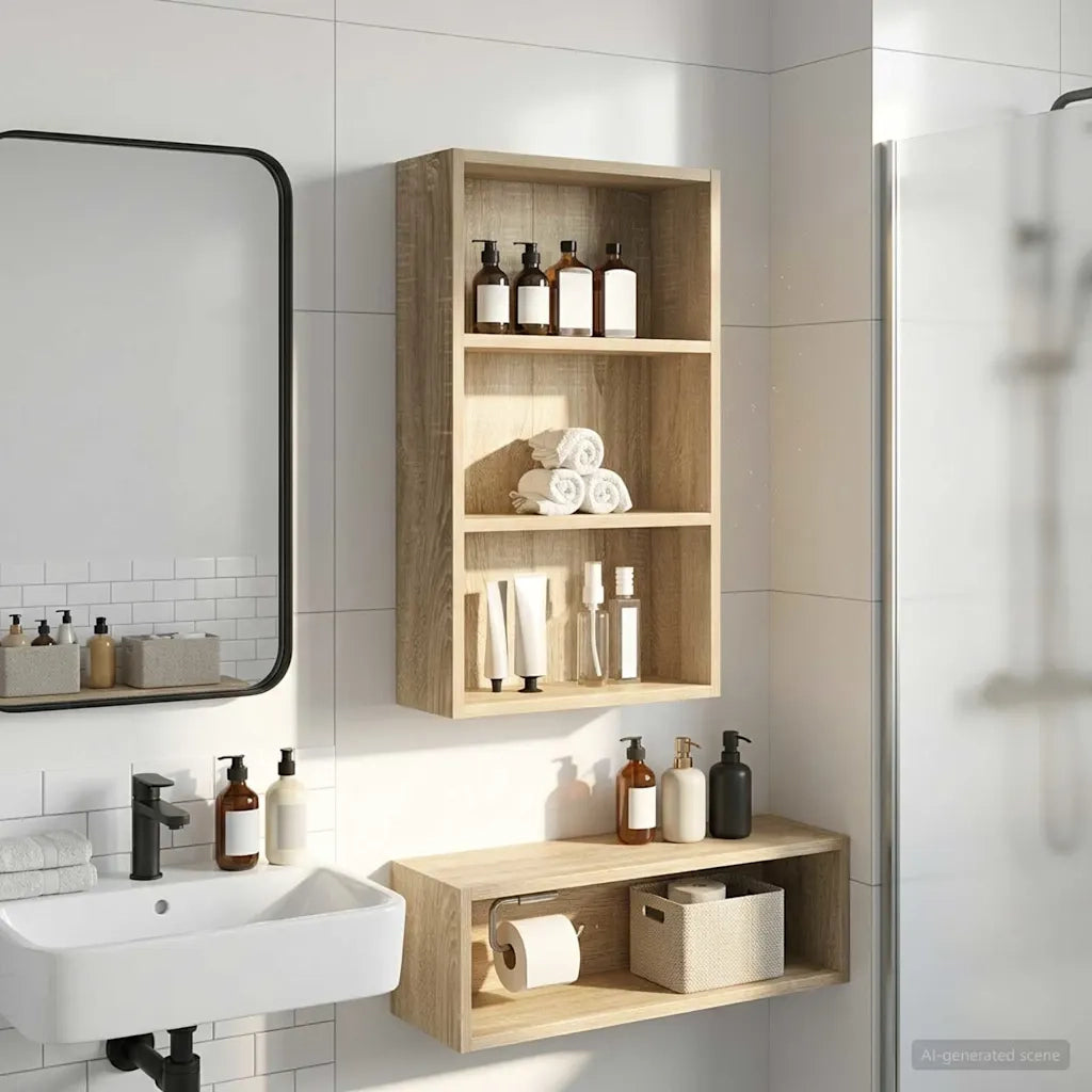 Armadio da bagno a muro Rovere Sonoma 40 x 14 x 70 cm