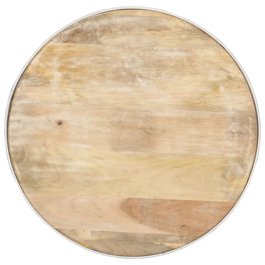 Tavolino Bianco 68x68x36 cm in Legno Massello di Mango 321932