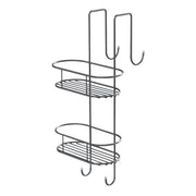 Portaoggetti appendibile da doccia Gedy 24x22x49 cm in metallo cromato con due mensole | Tito Round