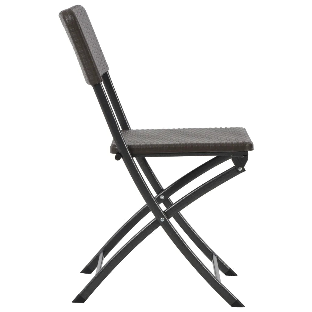 Sedie da Giardino Pieghevoli 2 pz in HDPE e Acciaio Marroni 44551