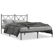 Letto matrimoniale | Letto per adulti | Giroletto con Testiera in Metallo Nero 135x190 cm