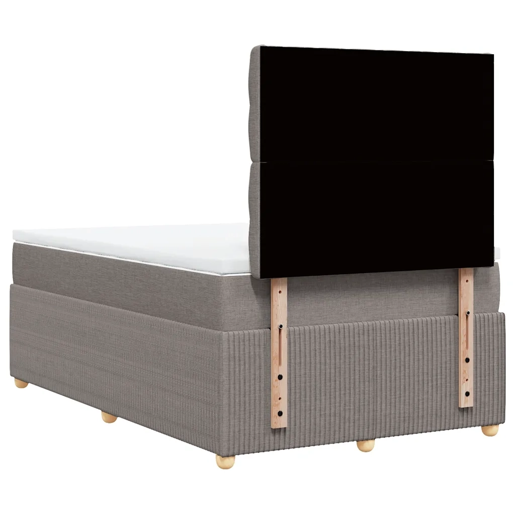 vidaXL Giroletto a Molle con Materasso Tortora 120x200 cm in Tessuto