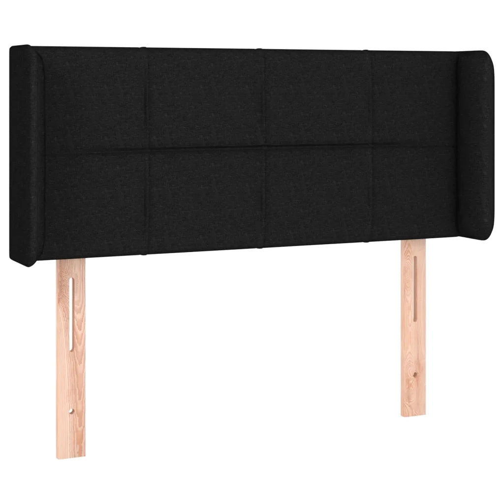 Testiera | Testata ad Orecchio Nera 103x16x78/88 cm in Tessuto